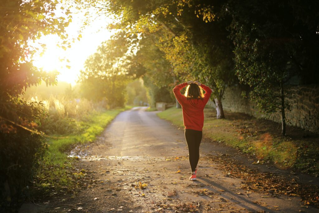 woman taking a walk for healthy body